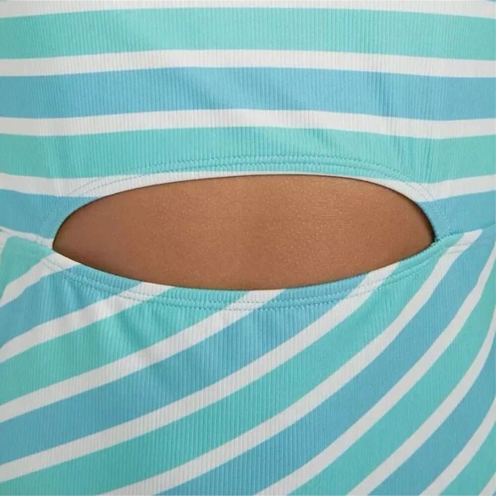 Hurley Girl's One Piece Open Mid Drift Ribbed Swimsuit Size 4 - Picture 4 of 7